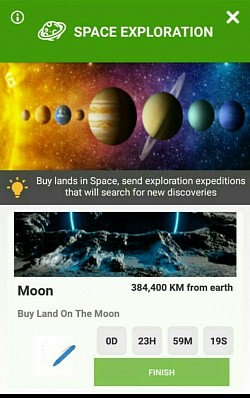 Space Exploration - Buying land in Moon. Cost :  $500 Trillion